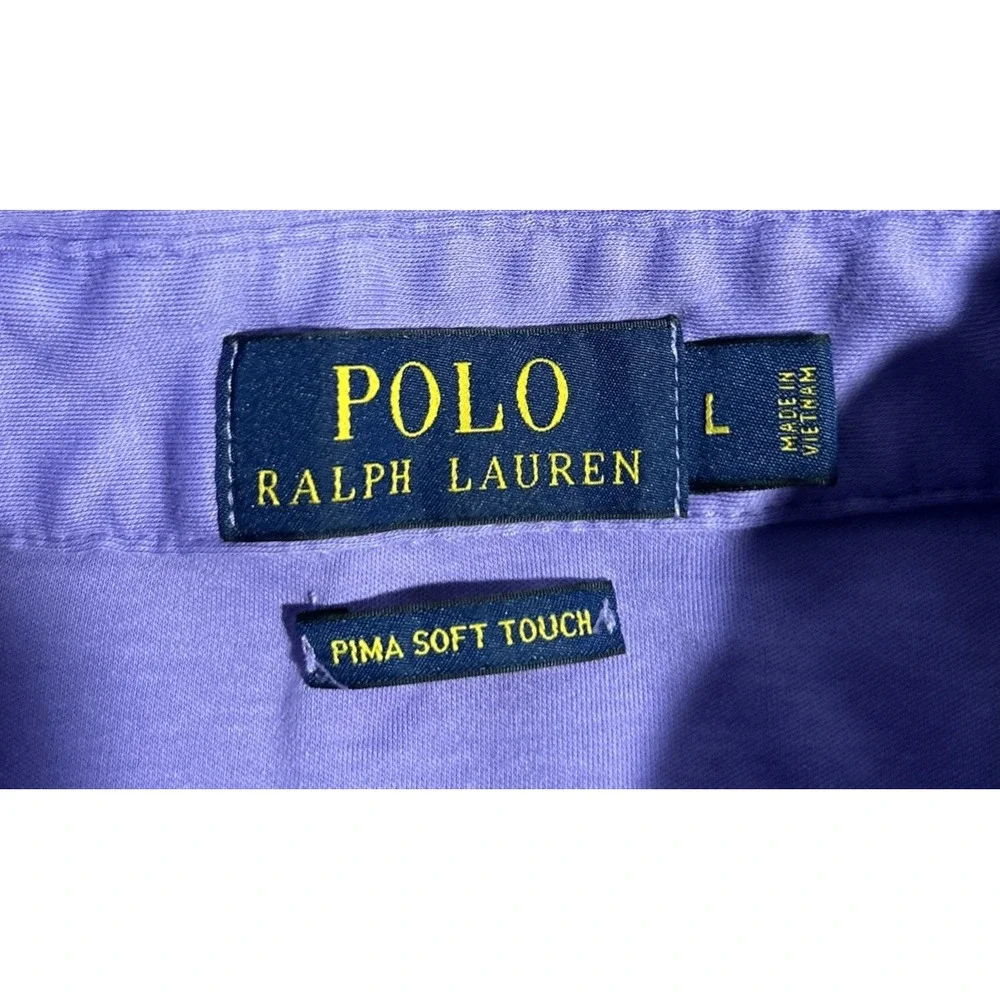 Polo Ralph Lauren Men's L Lavender/Green Pony  Pima Soft Touch Short Sleeve